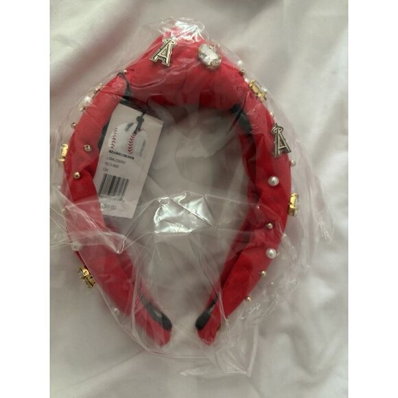 Lele Sadoughi X MLB Collab Red Los Angeles Embellished Headband NWT